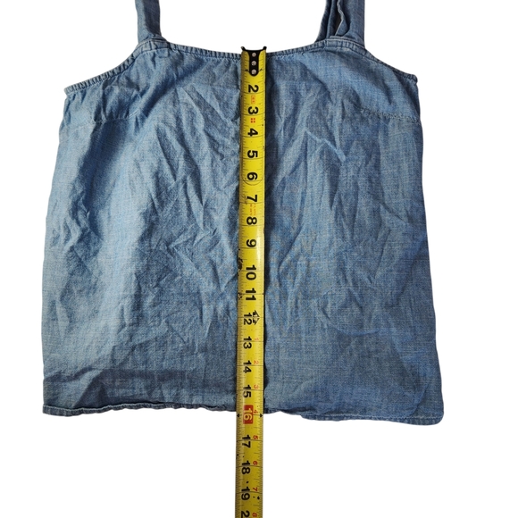 J. Crew Blue Denim Style Tank Top Wide Strap Size Small - Picture 12 of 13